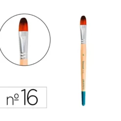 PINCEL PARA PINTURA ACRILICA Y ACUARELA LIDERPAPEL N 16 PUNTA FILBERT / LENGUA GATO DE PELO SINTETICO CERTIFICADO