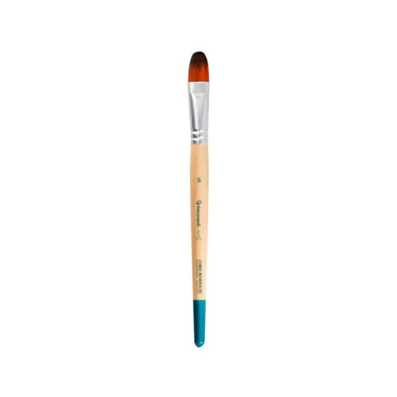 PINCEL PARA PINTURA ACRILICA Y ACUARELA LIDERPAPEL N 16 PUNTA FILBERT / LENGUA GATO DE PELO SINTETICO CERTIFICADO