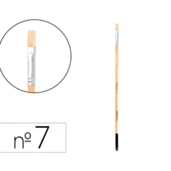 PINCEL PARA PINTURA AL OLEO Y ACRILICA LIDERPAPEL N 7 PUNTA PLANA DE PELO DE CERDA CERTIFICADO FSC