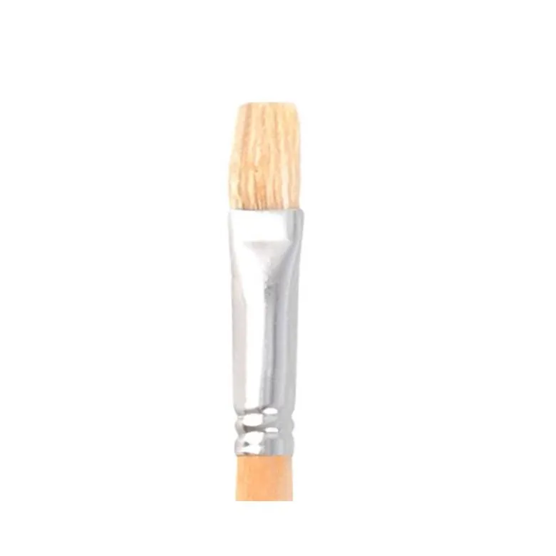 PINCEL PARA PINTURA AL OLEO Y ACRILICA LIDERPAPEL N 8 PUNTA PLANA DE PELO DE CERDA CERTIFICADO FSC