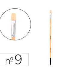 PINCEL PARA PINTURA AL OLEO Y ACRILICA LIDERPAPEL N 9 PUNTA PLANA DE PELO DE CERDA CERTIFICADO FSC