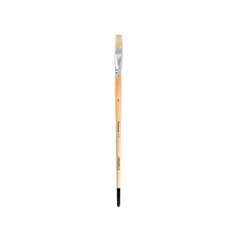 PINCEL PARA PINTURA AL OLEO Y ACRILICA LIDERPAPEL N 12 PUNTA PLANA DE PELO DE CERDA CERTIFICADO FSC