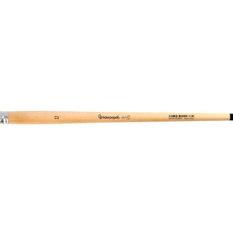 PINCEL PARA PINTURA AL OLEO Y ACRILICA LIDERPAPEL N 12 PUNTA PLANA DE PELO DE CERDA CERTIFICADO FSC