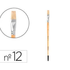 PINCEL PARA PINTURA AL OLEO Y ACRILICA LIDERPAPEL N 12 PUNTA PLANA DE PELO DE CERDA CERTIFICADO FSC