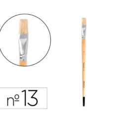 PINCEL PARA PINTURA AL OLEO Y ACRILICA LIDERPAPEL N 13 PUNTA PLANA DE PELO DE CERDA CERTIFICADO FSC