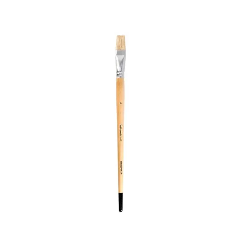 PINCEL PARA PINTURA AL OLEO Y ACRILICA LIDERPAPEL N 15 PUNTA PLANA DE PELO DE CERDA CERTIFICADO FSC