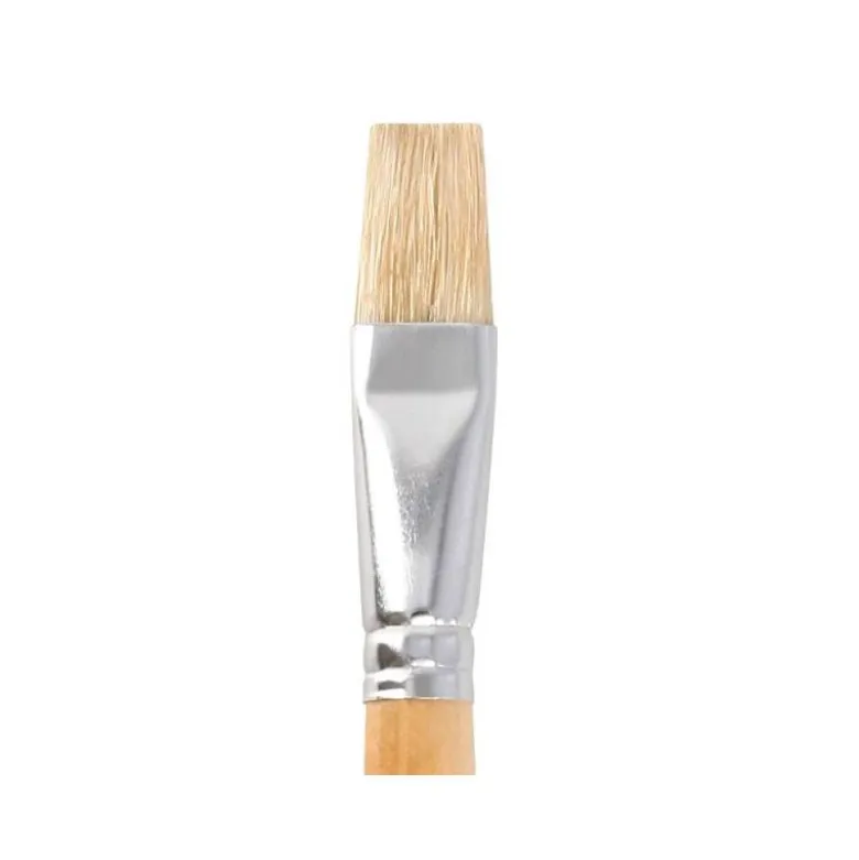 PINCEL PARA PINTURA AL OLEO Y ACRILICA LIDERPAPEL N 15 PUNTA PLANA DE PELO DE CERDA CERTIFICADO FSC