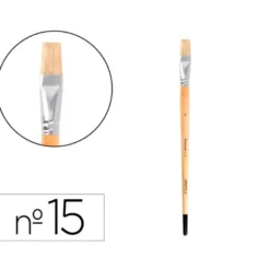 PINCEL PARA PINTURA AL OLEO Y ACRILICA LIDERPAPEL N 15 PUNTA PLANA DE PELO DE CERDA CERTIFICADO FSC
