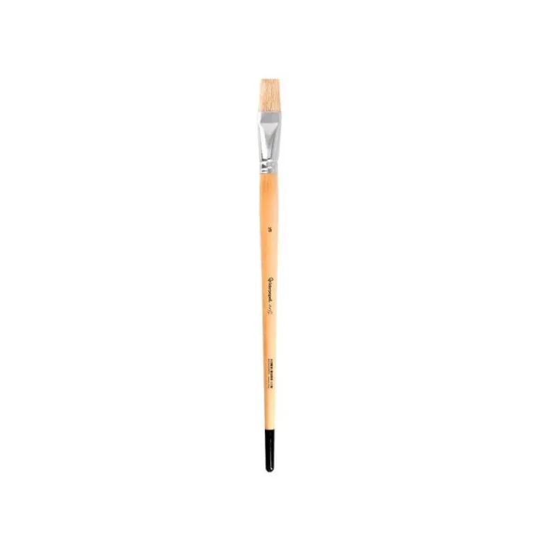 PINCEL PARA PINTURA AL OLEO Y ACRILICA LIDERPAPEL N 16 PUNTA PLANA DE PELO DE CERDA CERTIFICADO FSC