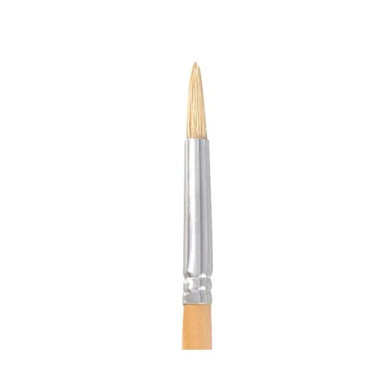 PINCEL PARA PINTURA AL OLEO Y ACRILICA LIDERPAPEL N 4 PUNTA REDONDA DE PELO DE CERDA CERTIFICADO FSC