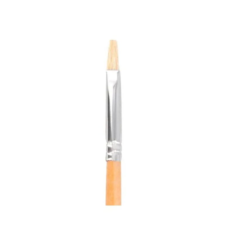 PINCEL PARA PINTURA AL OLEO Y ACRILICA LIDERPAPEL N 000 PUNTA PLANA DE PELO DE CERDA CERTIFICADO FSC