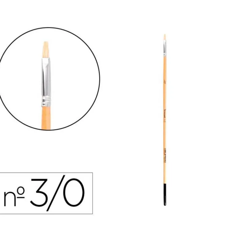 PINCEL PARA PINTURA AL OLEO Y ACRILICA LIDERPAPEL N 000 PUNTA PLANA DE PELO DE CERDA CERTIFICADO FSC