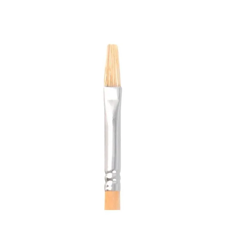 PINCEL PARA PINTURA AL OLEO Y ACRILICA LIDERPAPEL N 2 PUNTA PLANA DE PELO DE CERDA CERTIFICADO FSC