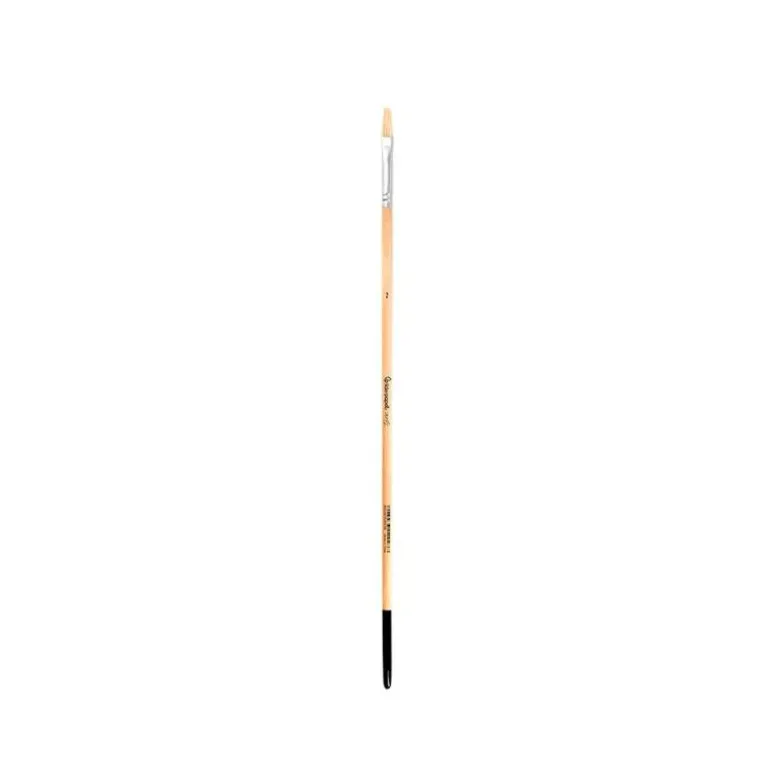 PINCEL PARA PINTURA AL OLEO Y ACRILICA LIDERPAPEL N 2 PUNTA PLANA DE PELO DE CERDA CERTIFICADO FSC
