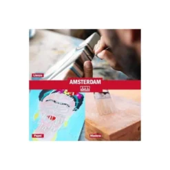 PINTURA ACRILICA AMSTERDAM BOTE 120 ML CAJA DE 5 UNIDADES COLORES BASICOS SURTIDOS