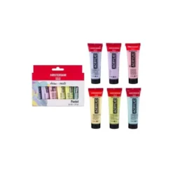 PINTURA ACRILICA AMSTERDAM 20 ML CAJA DE 6 COLORES SURTIDOS PASTEL