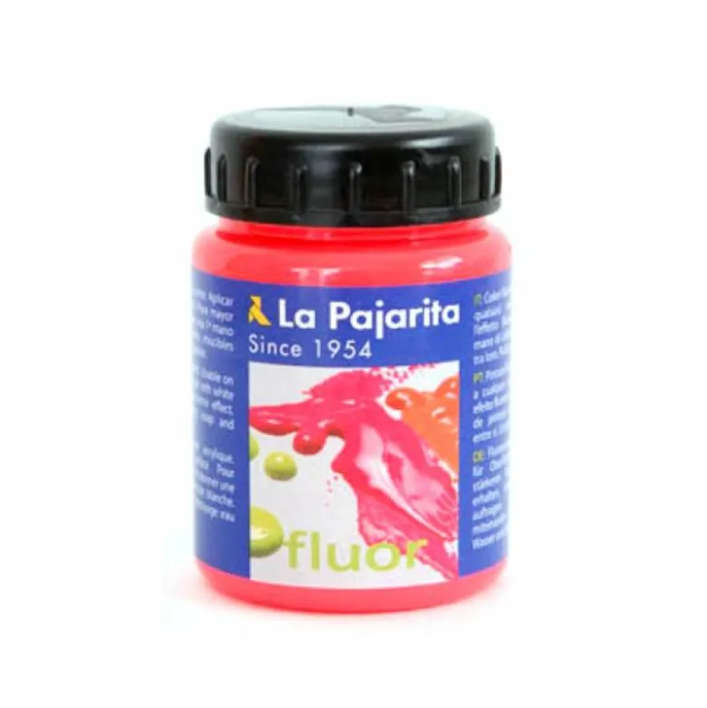 Pintura acrilica La Pajarita F-02 color rojo amapola fluorescente