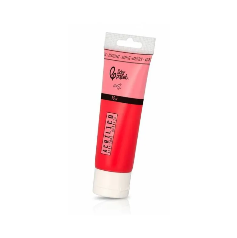 PINTURA ACRILICA LIDERPAPEL CAJA DE 6 TUBOS DE PLASTICO DE 75 ML COLORES BASICOS