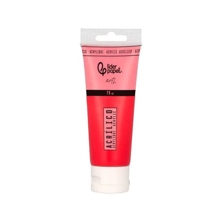 PINTURA ACRILICA LIDERPAPEL CAJA DE 6 TUBOS DE PLASTICO DE 75 ML COLORES BASICOS
