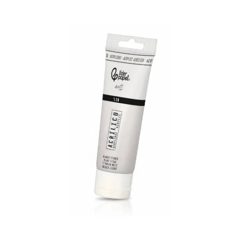 PINTURA ACRILICA LIDERPAPEL TUBO DE PLASTICO DE 120 ML COLOR BLANCO TITANIO