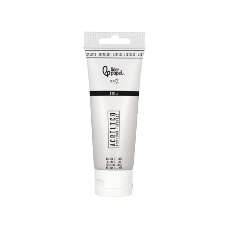 PINTURA ACRILICA LIDERPAPEL TUBO DE PLASTICO DE 120 ML COLOR BLANCO TITANIO