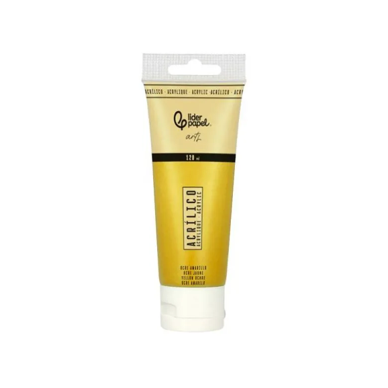 PINTURA ACRILICA LIDERPAPEL TUBO DE PLASTICO DE 120 ML COLOR OCRE AMARILLO
