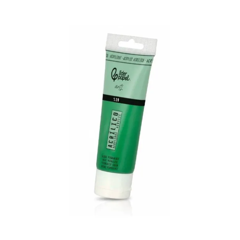 PINTURA ACRILICA LIDERPAPEL TUBO DE PLASTICO DE 120 ML COLOR VERDE PERMANENTE