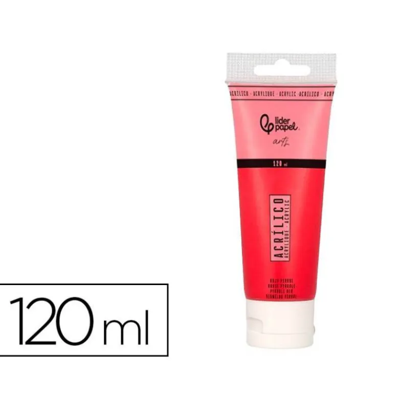 PINTURA ACRILICA LIDERPAPEL TUBO DE PLASTICO DE 120 ML COLOR ROJO PIRROL