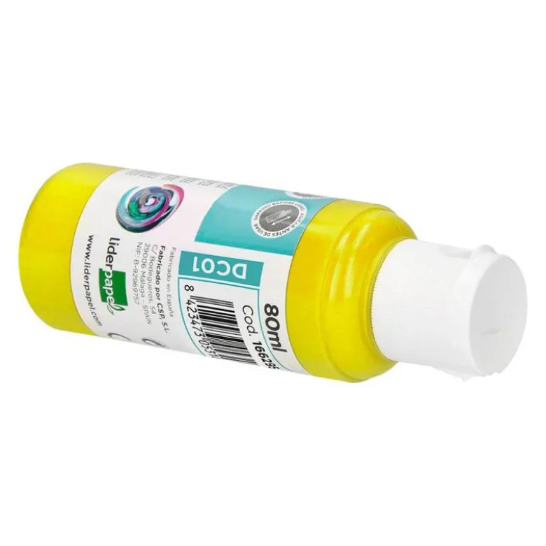 PINTURA ACRILICA LIDERPAPEL BOTE DE 80 ML AMARILLO