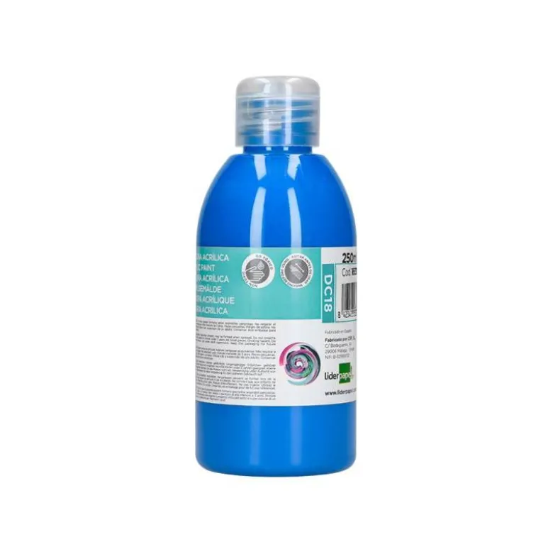 PINTURA ACRILICA LIDERPAPEL BOTE DE 250 ML CIAN