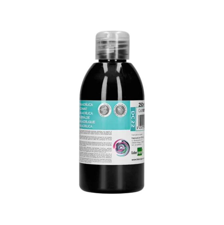 PINTURA ACRILICA LIDERPAPEL BOTE DE 250 ML NEGRO