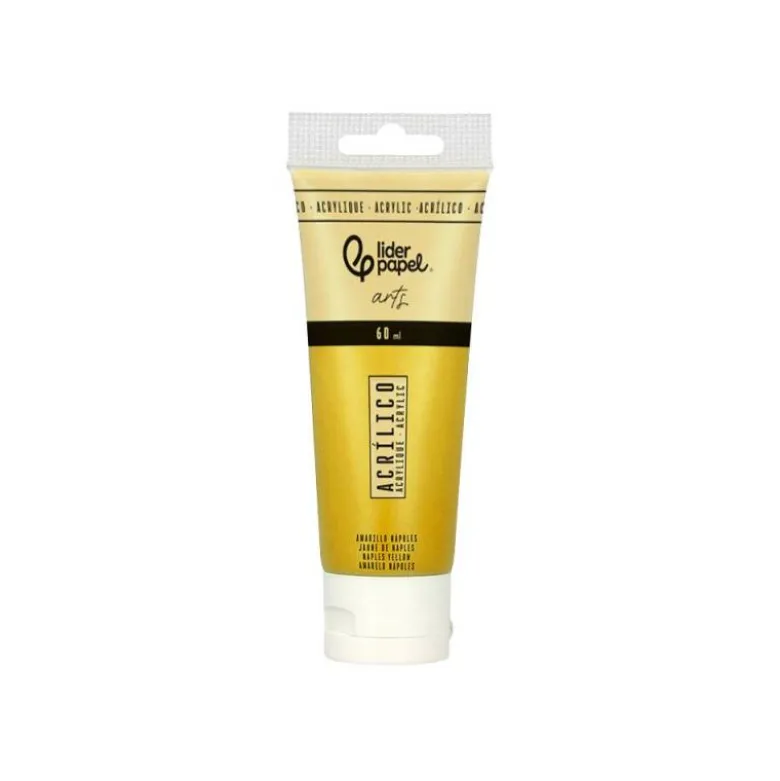 PINTURA ACRILICA LIDERPAPEL TUBO DE PLASTICO DE 60 ML COLOR AMARILLO NAPOLES