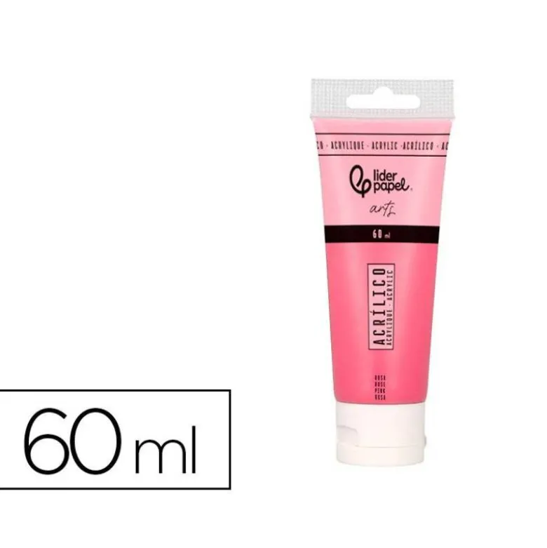 PINTURA ACRILICA LIDERPAPEL TUBO DE PLASTICO DE 60 ML COLOR ROSA