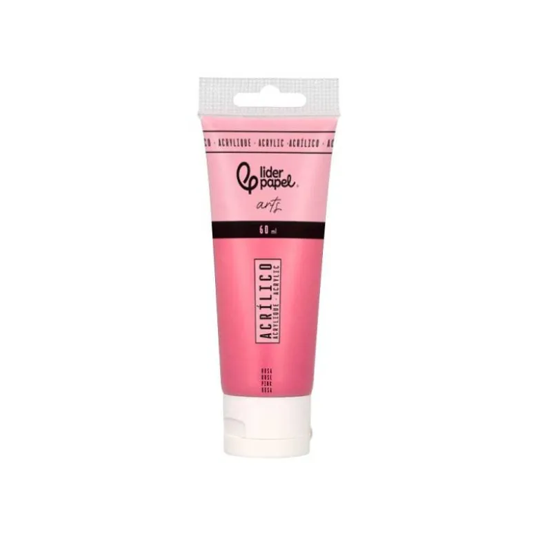 PINTURA ACRILICA LIDERPAPEL TUBO DE PLASTICO DE 60 ML COLOR ROSA