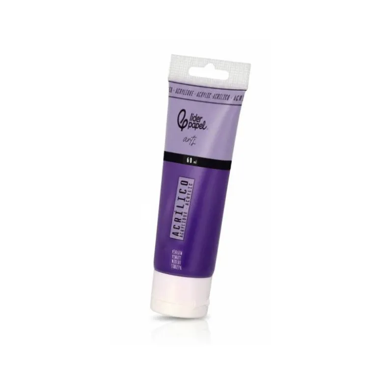 PINTURA ACRILICA LIDERPAPEL TUBO DE PLASTICO DE 60 ML COLOR VIOLETA