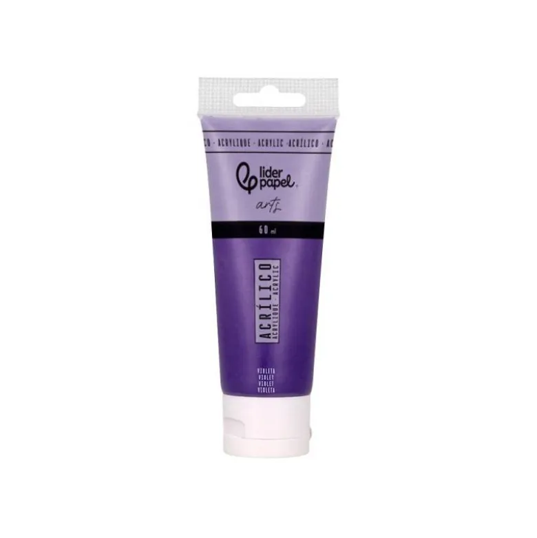 PINTURA ACRILICA LIDERPAPEL TUBO DE PLASTICO DE 60 ML COLOR VIOLETA