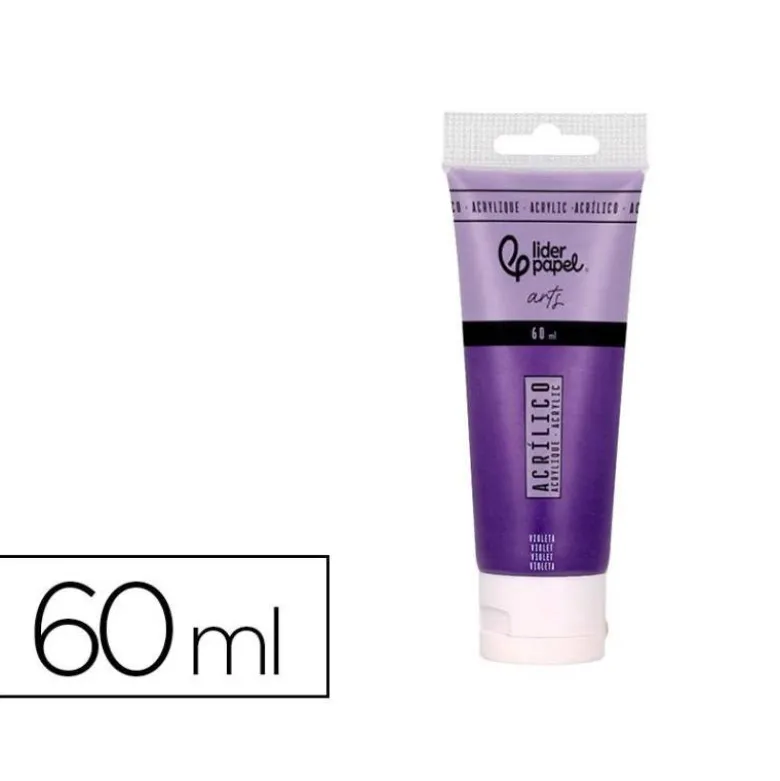 PINTURA ACRILICA LIDERPAPEL TUBO DE PLASTICO DE 60 ML COLOR VIOLETA
