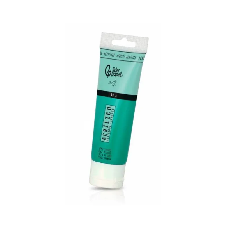PINTURA ACRILICA LIDERPAPEL TUBO DE PLASTICO DE 60 ML COLOR VERDE TURQUESA