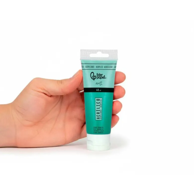 PINTURA ACRILICA LIDERPAPEL TUBO DE PLASTICO DE 60 ML COLOR VERDE TURQUESA