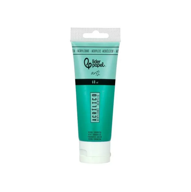 PINTURA ACRILICA LIDERPAPEL TUBO DE PLASTICO DE 60 ML COLOR VERDE TURQUESA