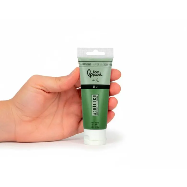 PINTURA ACRILICA LIDERPAPEL TUBO DE PLASTICO DE 60 ML COLOR VERDE OSCURO