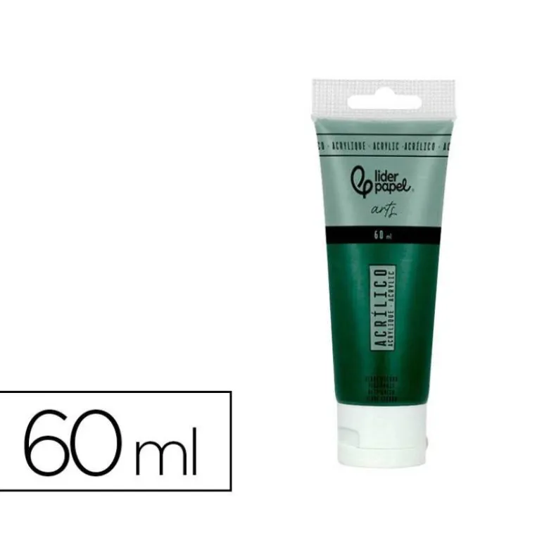 PINTURA ACRILICA LIDERPAPEL TUBO DE PLASTICO DE 60 ML COLOR VERDE OLIVA