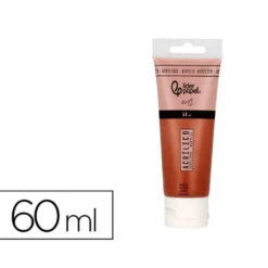 PINTURA ACRILICA LIDERPAPEL TUBO DE PLASTICO DE 60 ML COLOR MARRON