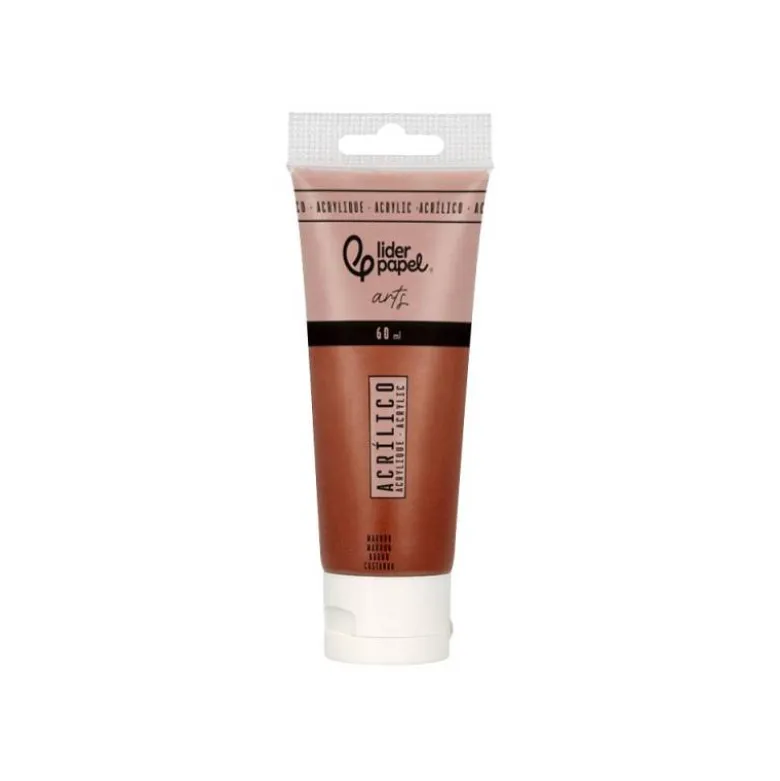 PINTURA ACRILICA LIDERPAPEL TUBO DE PLASTICO DE 60 ML COLOR MARRON