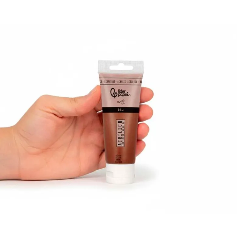 PINTURA ACRILICA LIDERPAPEL TUBO DE PLASTICO DE 60 ML COLOR MARRON