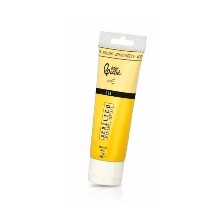PINTURA ACRILICA LIDERPAPEL TUBO DE PLASTICO DE 120 ML COLOR AMARILLO