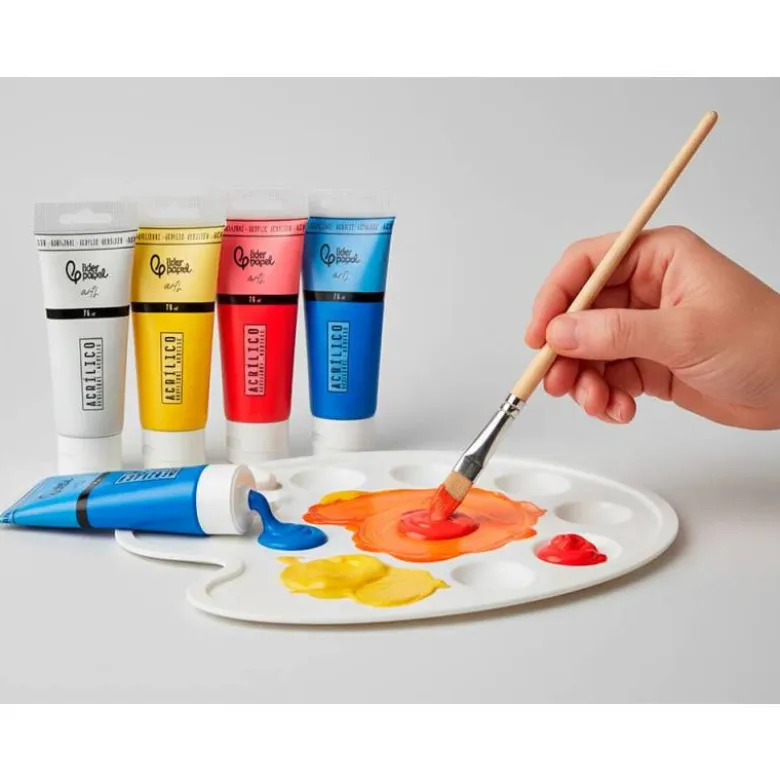 PINTURA ACRILICA LIDERPAPEL TUBO DE PLASTICO DE 120 ML COLOR AMARILLO