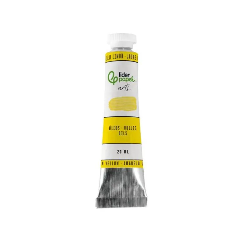 PINTURA AL OLEO LIDERPAPEL TUBO DE ALUMINIO DE 20 ML COLOR AMARILLO LIMON