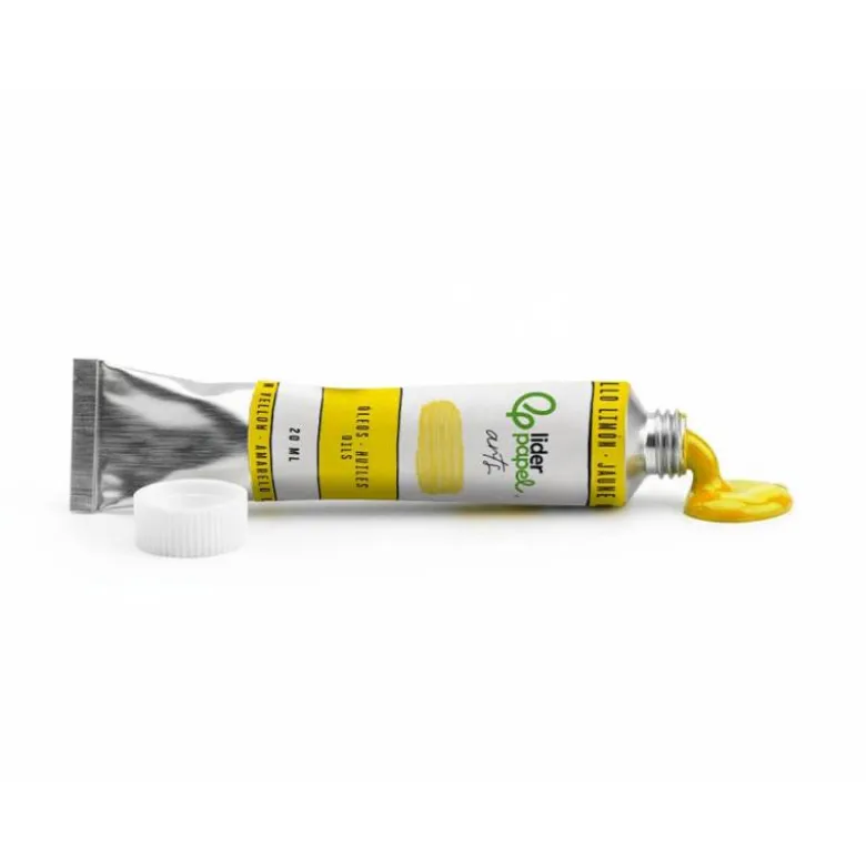 PINTURA AL OLEO LIDERPAPEL TUBO DE ALUMINIO DE 20 ML COLOR AMARILLO LIMON