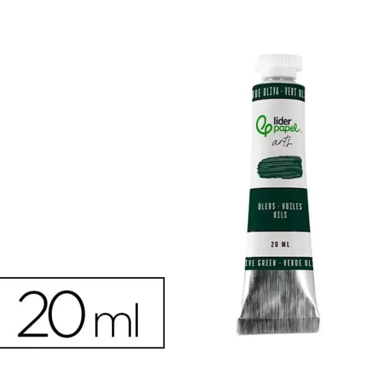 PINTURA AL OLEO LIDERPAPEL TUBO DE ALUMINIO DE 20 ML COLOR VERDE OLIVA